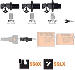 Set van 3 adapters om bestaand gat te vergroten