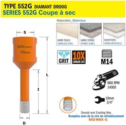 Scie cloche pour matériaux extrêmement durs D=10mm