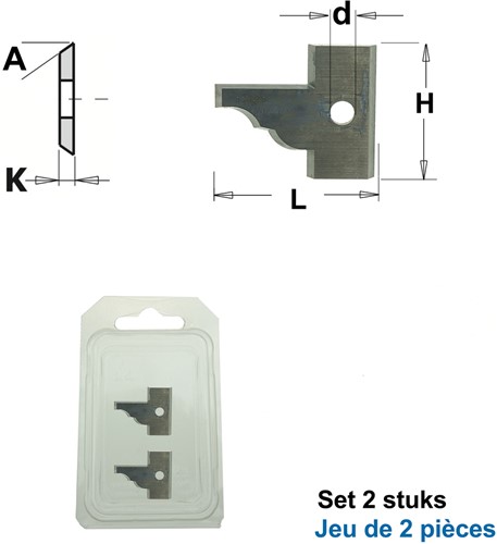 Profielmes voor 3-delige meubeldeurprofielfrees type E2-2