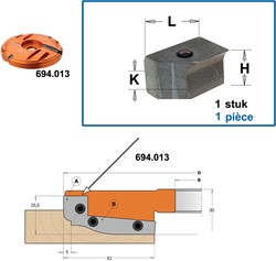Spanblok voor profielmes art. 695.013.A1