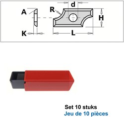 Profielmessen 4 zijdige snede hoek van 35° (per 10 st.)