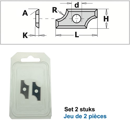 Profielmessen 4 zijdige snede hoek van 35° (per 2 st.)