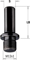 Cylindrische schacht (met platte kant voor drevelboormachine) met buitenschroefdraad 
