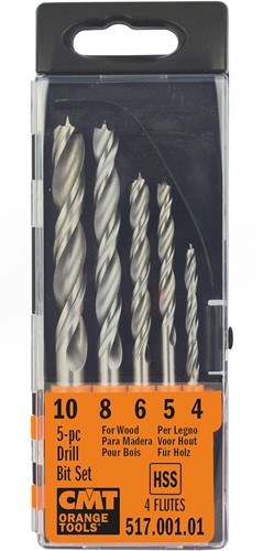 5-delige spiraalborenset (dubbele spiraal)