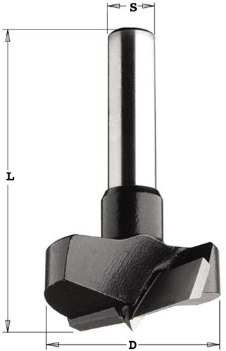 Cilinderkopboor zonder voorsnijders D=25