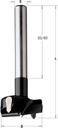 Foret à tête cylindrique avec tige cylindrique D=15, droite