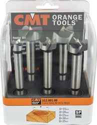 Jeu de 5 forets cylindriques SP pour charnière de pot, à droite