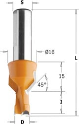 Mèche pour perceuse avec fraisoir, gauche