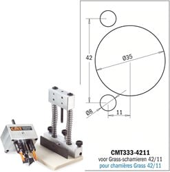 Set complète avec coffre, tête porte mèche support,  tête porte mèche, 2 mèches à tourillonner  et 1 mèche à façonner