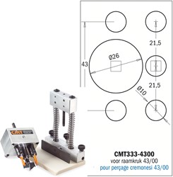 Set complète avec coffre, tête porte mèche support,  tête porte mèche, 2 mèches à tourillonner  et 1 mèche à façonner