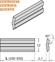 Centrostar,Centrofix,Quickfix schaafmes HSS 18% 430x12x2,7