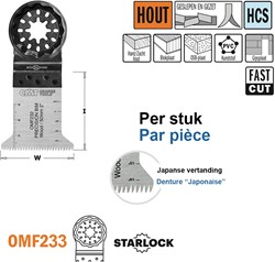 Multitoolzaagblad (Japanse vertanding) voor hout, 45mm