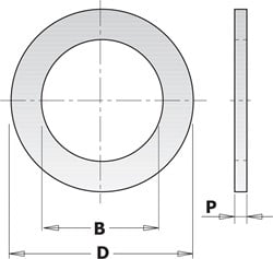 Bague de réduction pour lame de scie de l'alésage 25,4 à l'alésage 22 mm
