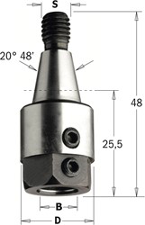 Adaptateur avec cône de centrage 20° 48', gauche