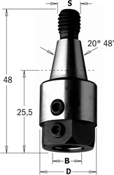 Adaptateur avec cône de centrage 20° 48', droite