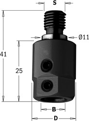 Mandrin avec anneau de centrage 11x4 mm, droite