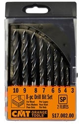 8-delige spiraalborenset (enkele spiraal)