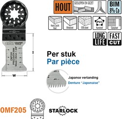 Multitoolzaagblad (Japanse vertanding) voor hout, 35mm